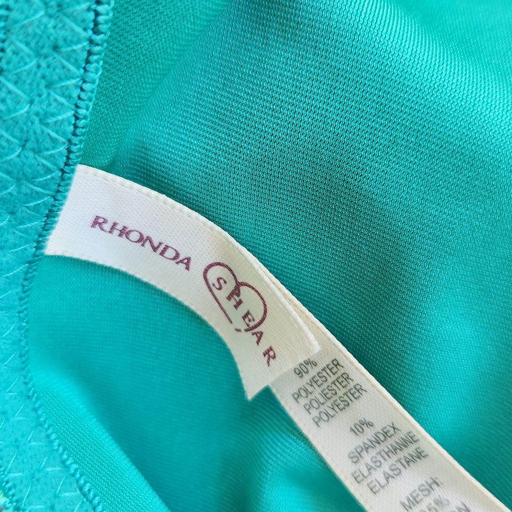 Rhonda shear Teal small Lace Trim Bralette - Picture 5 of 9